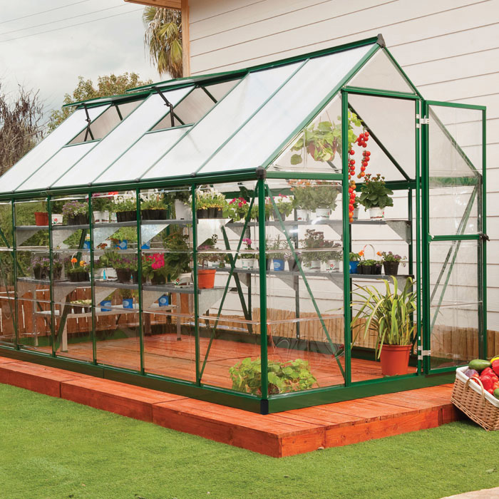 Palram - Canopia 6' x 12' Nature Hybrid Green Polycarbonate Greenhouse