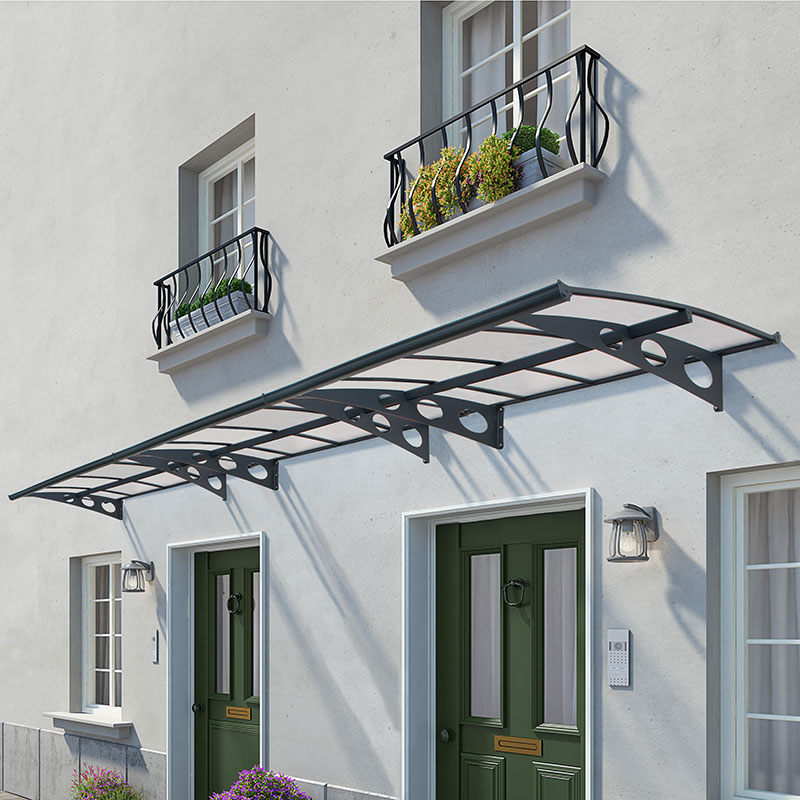 Rectangular Mist Canopy Large Palram Canopia Herald 6690 Grey Mist Door Canopy (6.71m x 1.39m ...