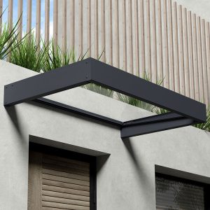 5'3 x 3'1 Palram Canopia Sophia 1600 Grey Clear Door Canopy (1.6m x 0.95m)
