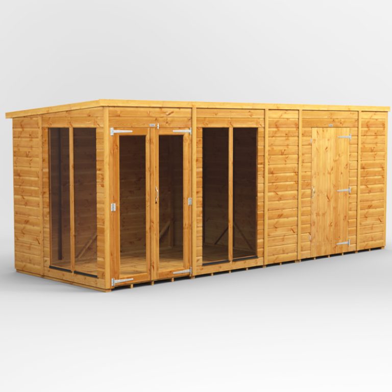 Oren 16' x 6' Pent Combi Summer House with Side Store - 6ft