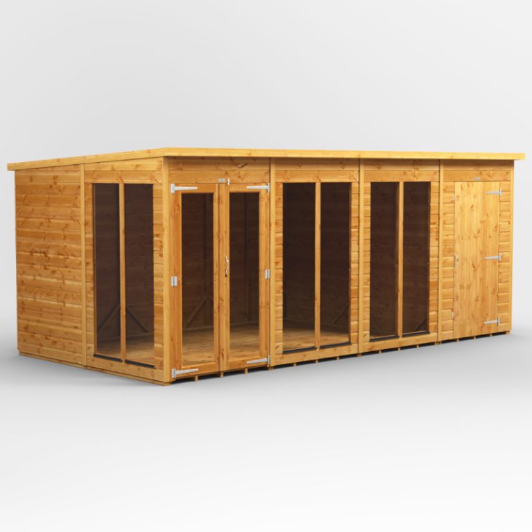 Oren 16' x 8' Pent Combi Summer House with Side Store - 4ft