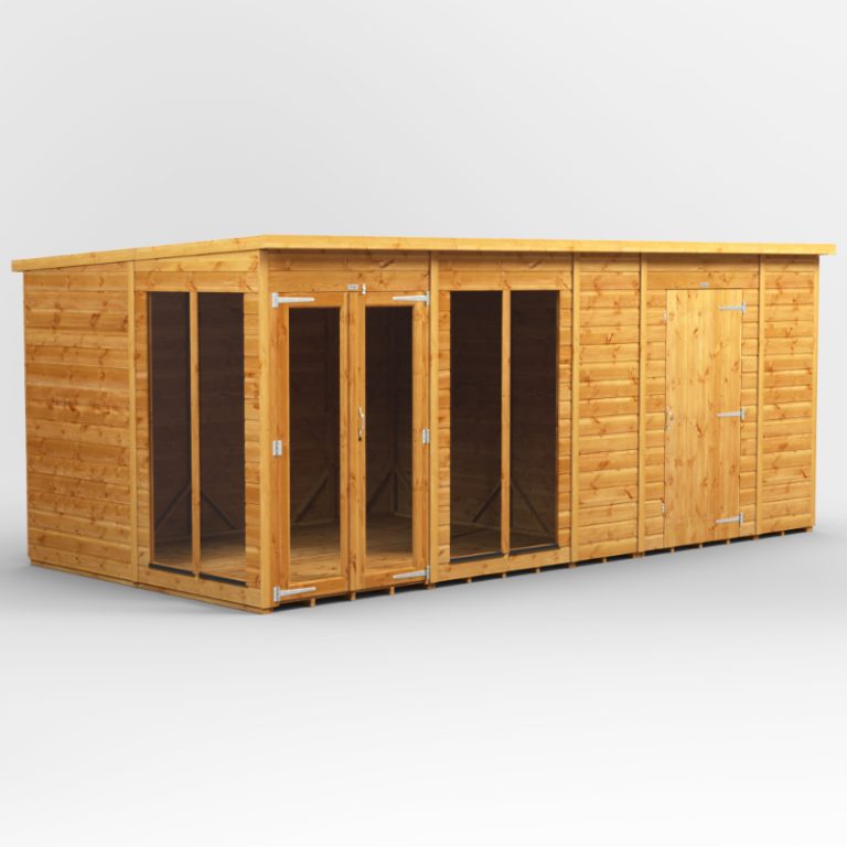 Oren 16' x 8' Pent Combi Summer House with Side Store - 6ft