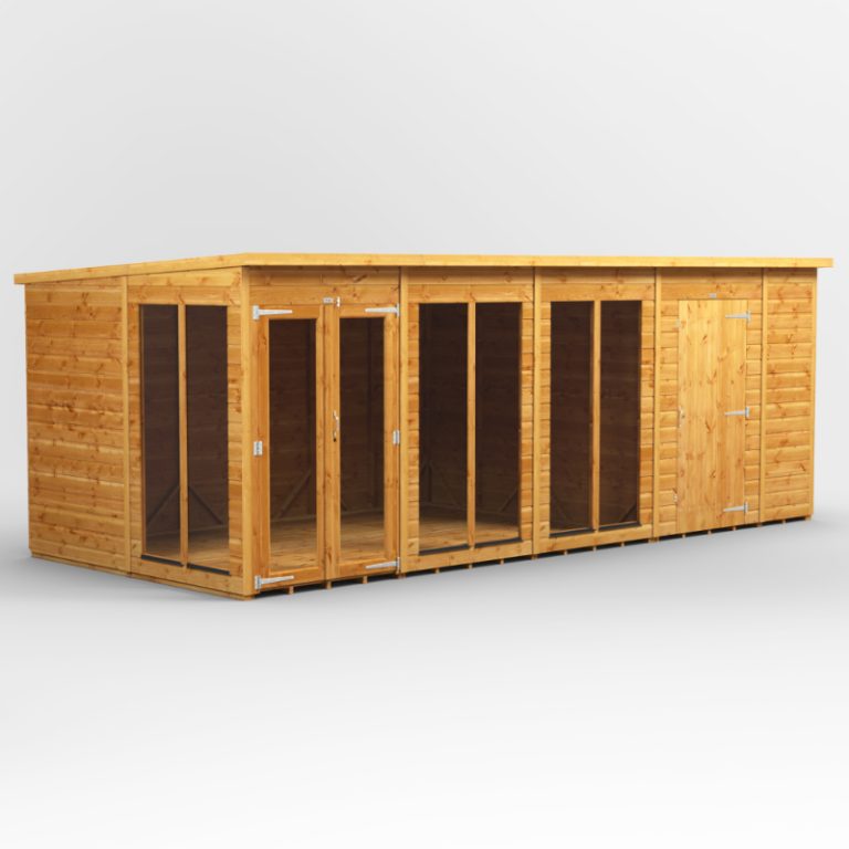 Oren 18' x 8' Pent Combi Summer House with Side Store - 6ft