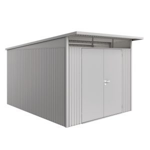 Biohort AvantGarde Size A8 Premium Metal Shed with Double Door - Silver