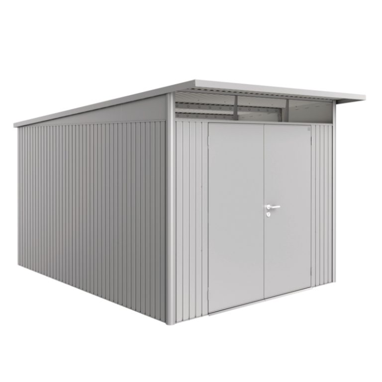 Biohort AvantGarde Size A8 Premium Metal Shed with Double Door - Silver