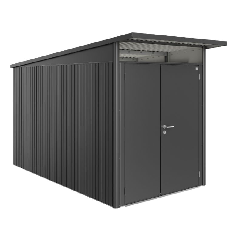 Biohort AvantGarde Size A4 Premium Metal Shed with Double Door - Dark Grey