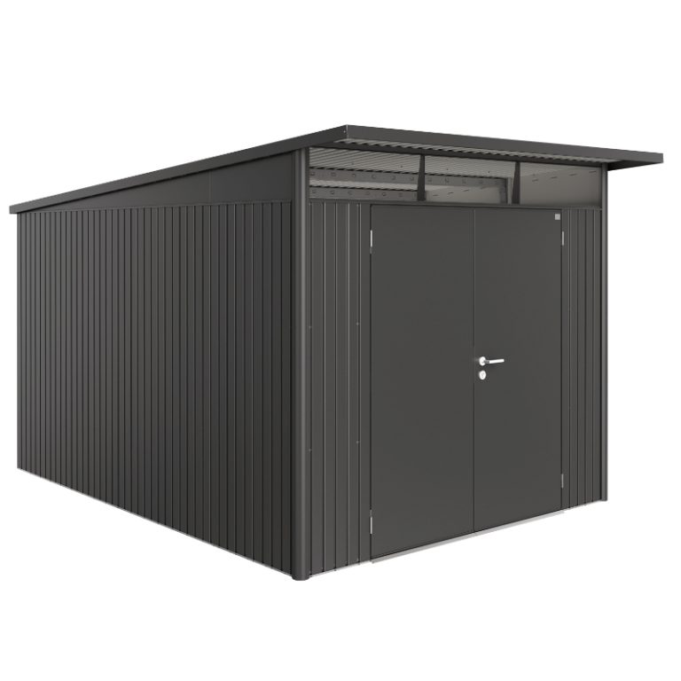 Biohort AvantGarde Size A8 Premium Metal Shed with Double Door - Dark Grey