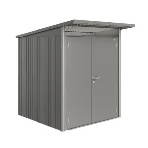 Biohort AvantGarde Size A1 Premium Metal Shed with Double Door - Quartz Grey