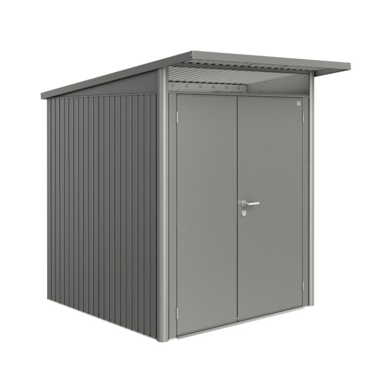 Biohort AvantGarde Size A1 Premium Metal Shed with Double Door - Quartz Grey