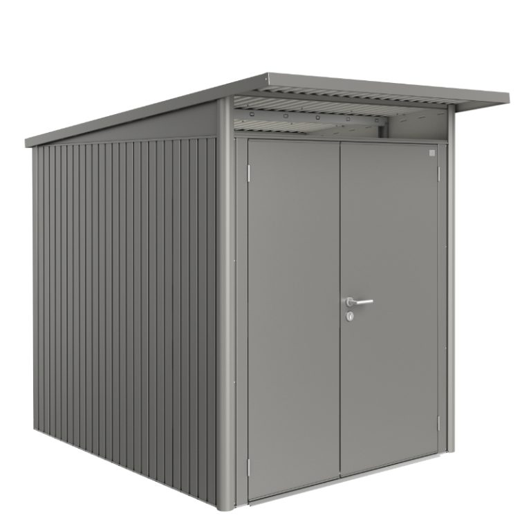 Biohort AvantGarde Size A2 Premium Metal Shed with Double Door - Quartz Grey