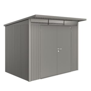Biohort AvantGarde Size A5 Premium Metal Shed with Double Door - Quartz Grey