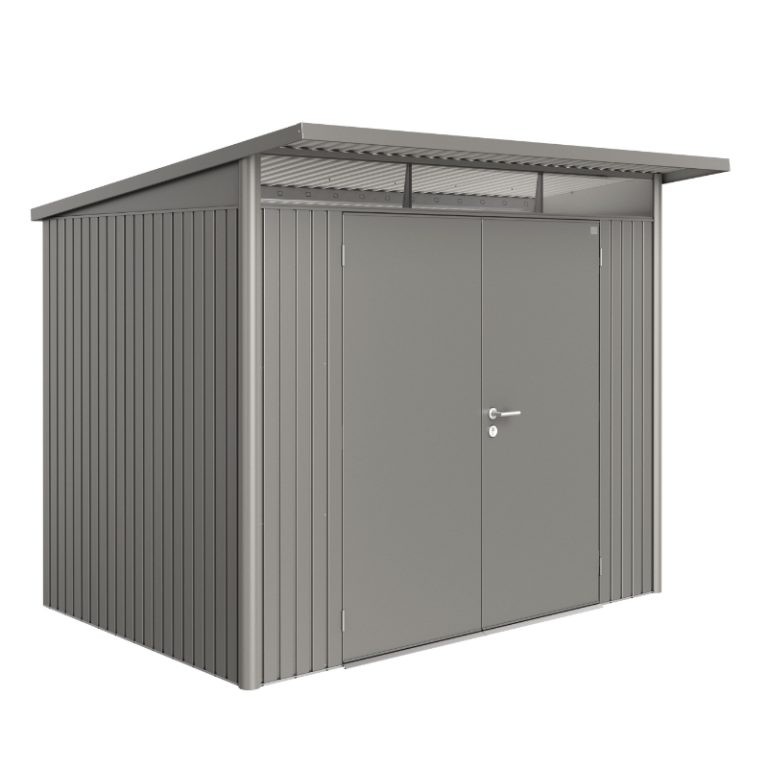 Biohort AvantGarde Size A5 Premium Metal Shed with Double Door - Quartz Grey