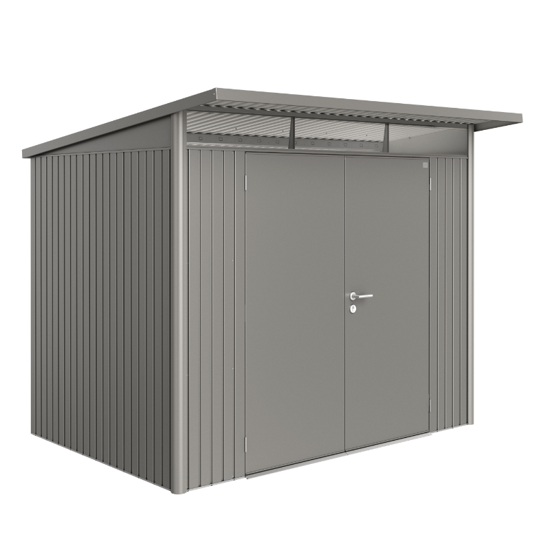 Biohort AvantGarde A5 Deluxe Metal Garden Shed with Dual Entry - Quartz ...