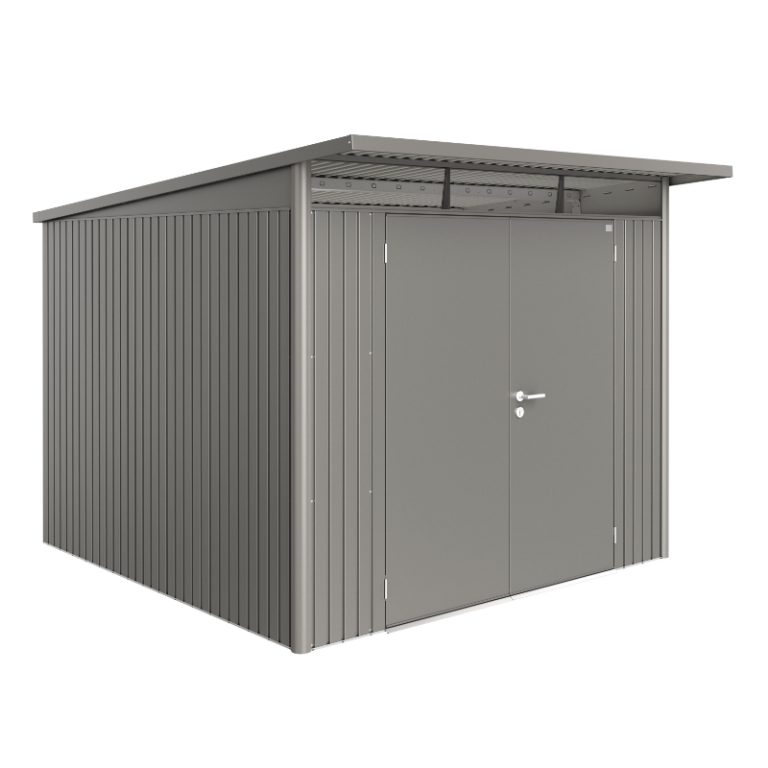 Biohort AvantGarde Size A7 Premium Metal Shed with Double Door - Quartz Grey