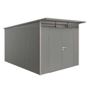Biohort AvantGarde Size A8 Premium Metal Shed with Double Door - Quartz Grey