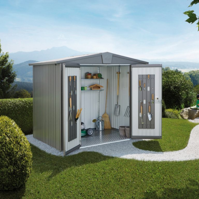Biohort Europa Size 3 Premium Metal Shed - Quartz Grey