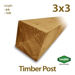Holt Trade 3" x 3" Tanalised Timber Post - 8'