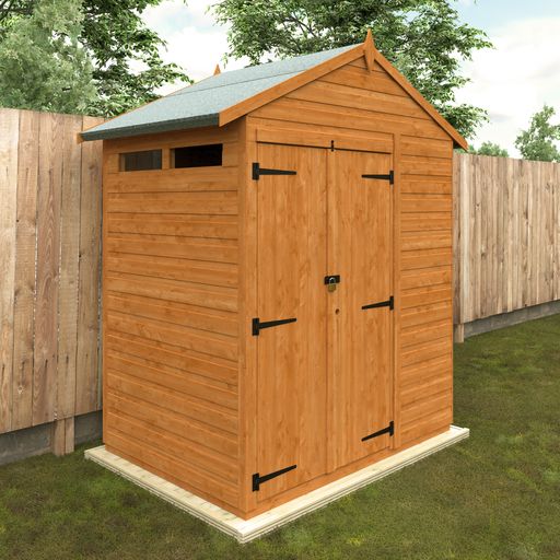 Redlands 4' x 6' Double Door Shiplap Modular Apex Security Shed