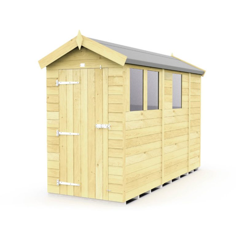 Holt 4' x 9' Pressure Treated Shiplap Modular Apex Shed