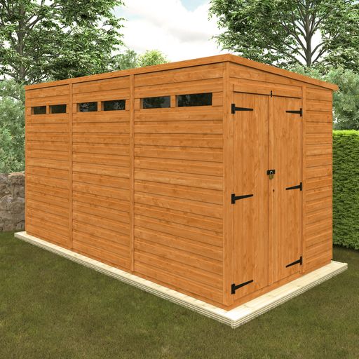 Redlands 6' x 12' Double Door Shiplap Modular Pent Security Shed