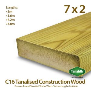 Holt Trade 7" x 2" C16 Tanalised Construction Timber - 4.8m