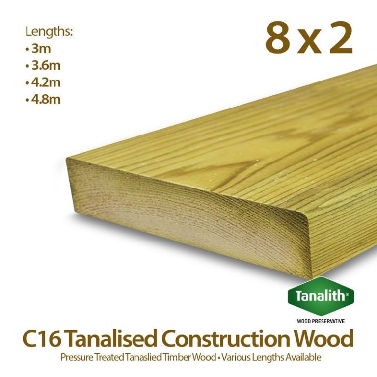 Holt Trade 8" x 2" C16 Tanalised Construction Timber - 4.2m