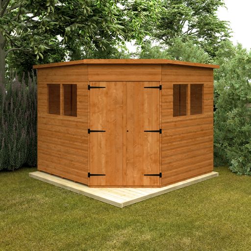 Redlands 8' x 8' Deluxe Shiplap Corner Shed