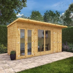 Adley 14' x 6' Honeybourne Summer House Plus Side Shed