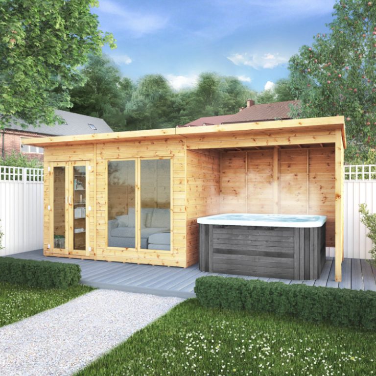 Adley 18' x 6' Honeybourne Summer House Plus Patio Area