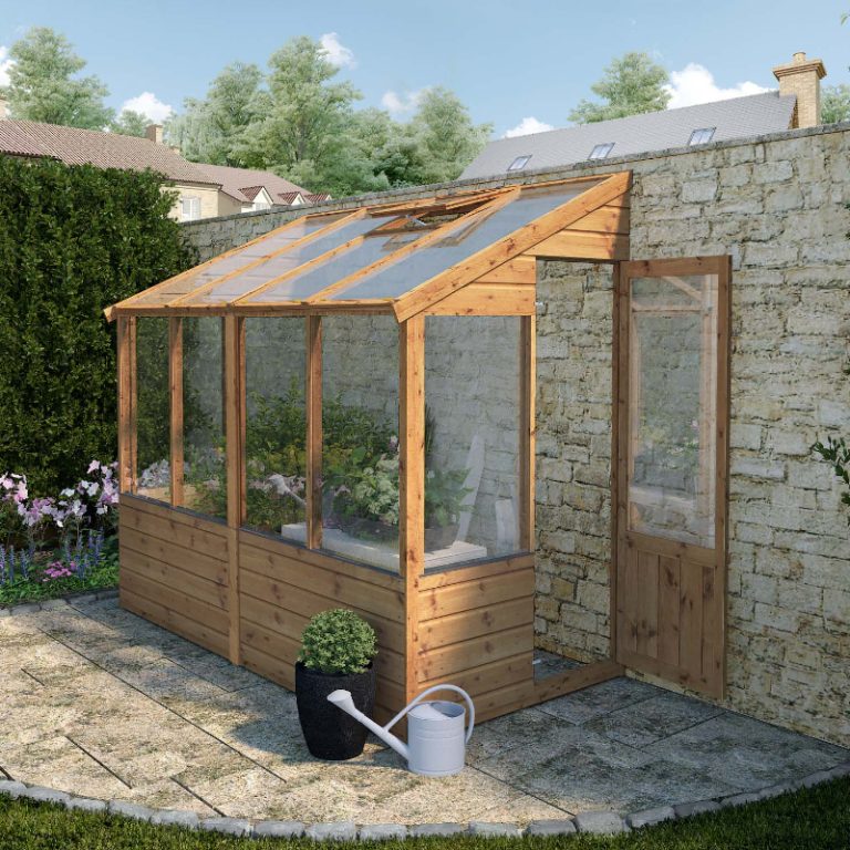 Adley 4' x 8' Lean-To Wooden Greenhouse