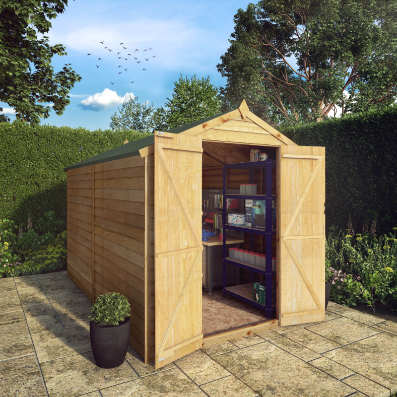 Adley 6' x 10' Windowless Double Door Overlap Apex Shed