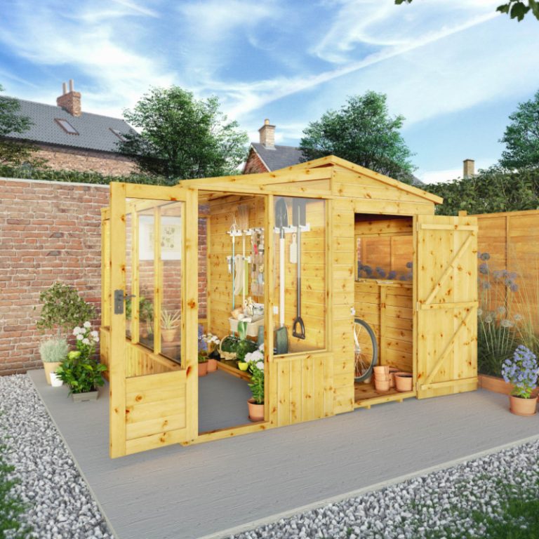 Adley 8' x 8' Shiplap Premium Combi Greenhouse