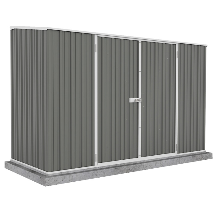 Adley 10' x 5' Double Door Grey Titanium Pent Metal Shed