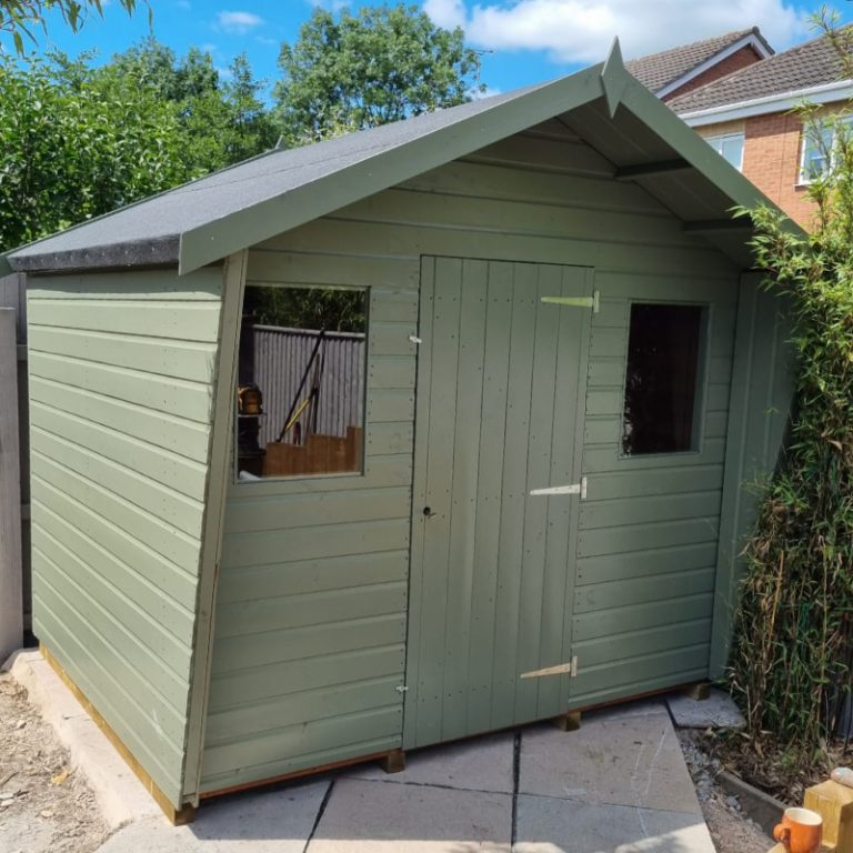 Bards 8' x 8' Popular Custom Apex Cabin Shed - Pre Painted