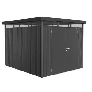 Biohort HighLine Size H5 Premium Metal Shed with Double Door - Dark Grey
