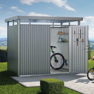 Biohort HighLine Size H2 Premium Metal Shed - Quartz Grey