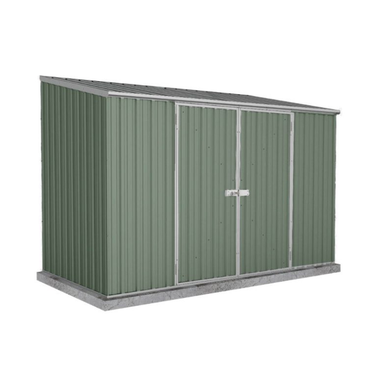 Adley 10' x 5' Double Door Green Titanium Pent Metal Shed