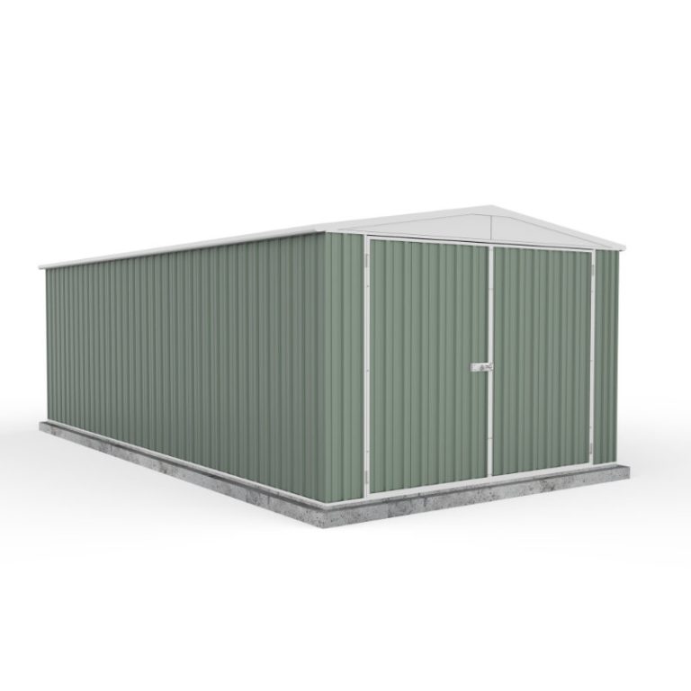 Adley 10' x 20' Double Door Green Titanium Apex Metal Garage