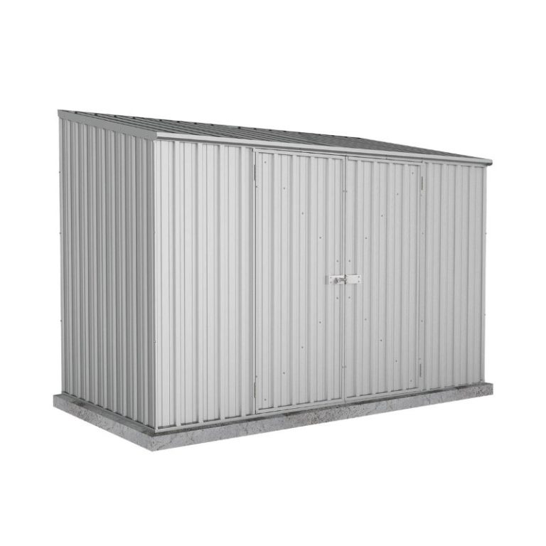 Adley 10' x 5' Double Door Titanium Pent Metal Shed