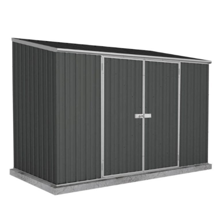 Adley 10' x 5' Double Door Monument Titanium Pent Metal Shed