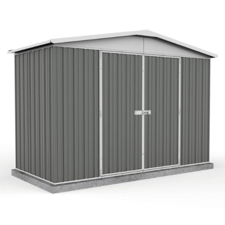 Adley 10' x 5' Double Door Grey Titanium Apex Metal Shed