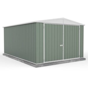 Adley 10' x 15' Double Door Green Titanium Apex Metal Garage