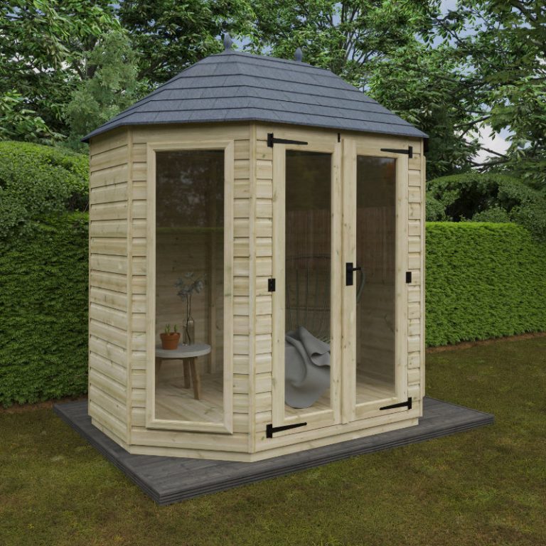 Redlands 8' x 6' Pressure Treated Octagonal Full Pane Summer House