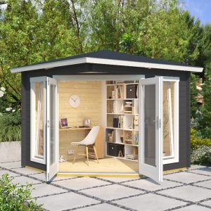 Greenway 2.4m x 2.4m Wentwood Corner Log Cabin - 40mm