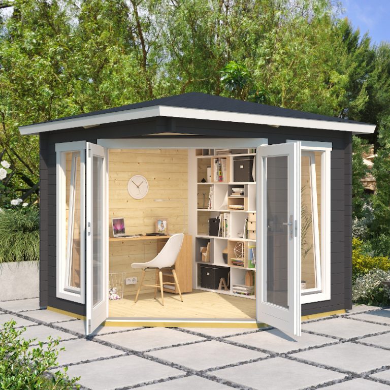 Greenway 2.4m x 2.4m Wentwood Corner Log Cabin - 40mm