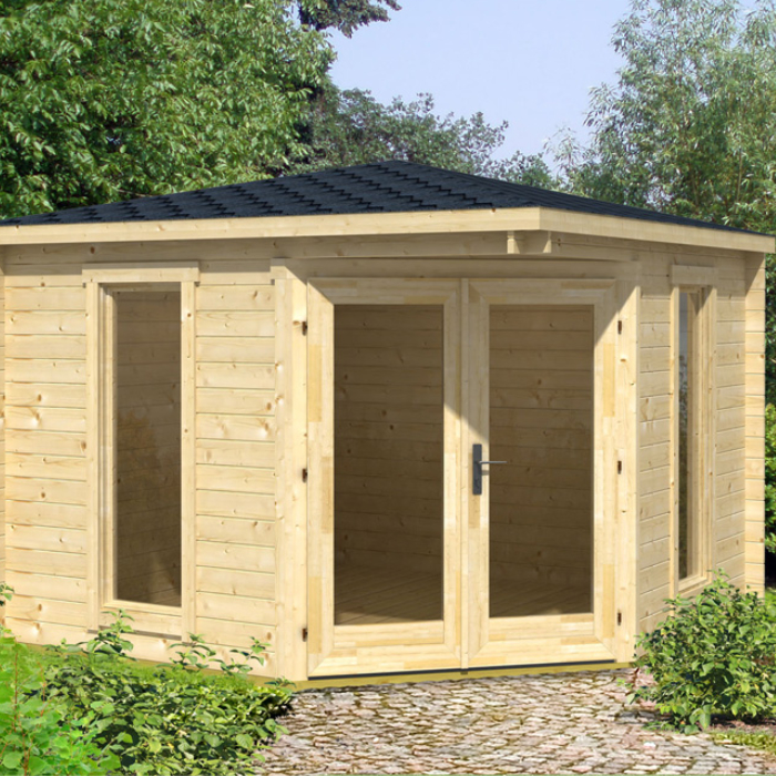 Greenway 2.8m x 2.8m Ashdown Corner Log Cabin - 40mm