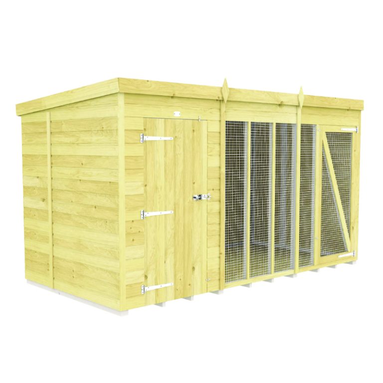 Holt 12' x 6' Pressure Treated Shiplap Full Height Dog Kennel And Run