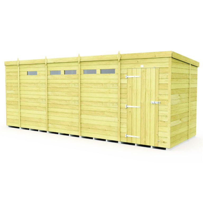 Holt 17' x 7' Pressure Treated Shiplap Modular Pent Security Shed