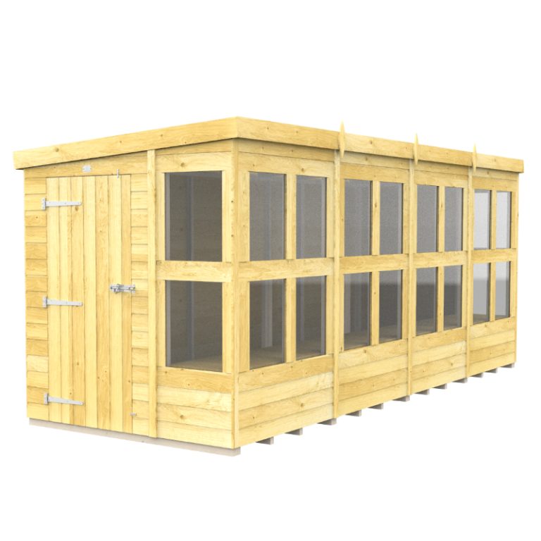 Holt 6' x 16' Pressure Treated Shiplap Modular Pent Potting Shed