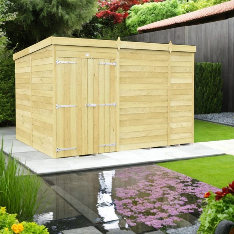 Holt 10' x 8' Double Door Shiplap Pressure Treated Modular Pent Shed
